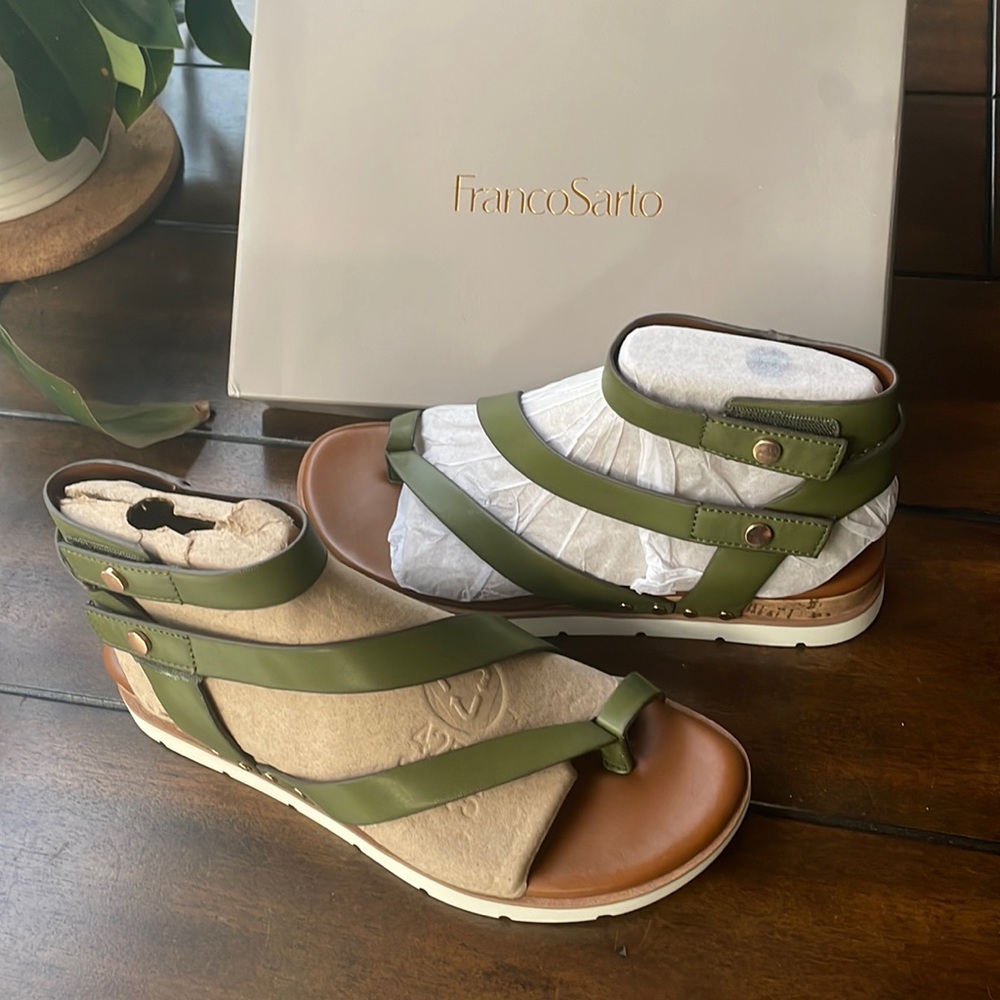 Franco Sarto olive green sandals